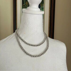 Monet Heavy Silver Beaded Necklace/Bracelet